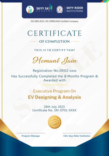 Course Completion Internship Certificate from SkyySkill