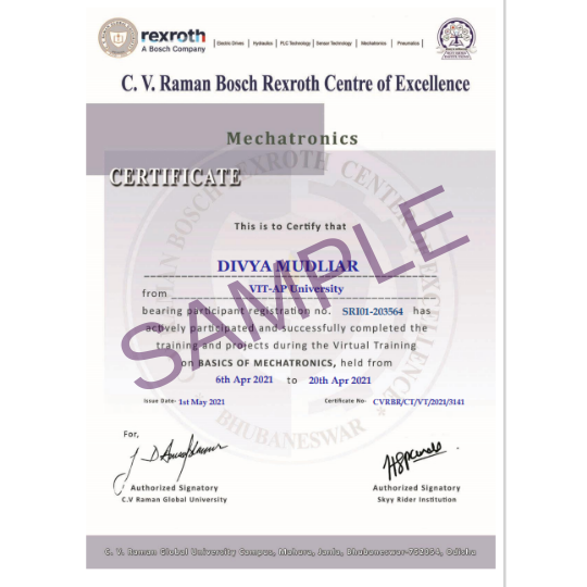 Virtual Internship on Mechatronics (Industry 4.0)- BOSCH Rexroth Certified Program 
